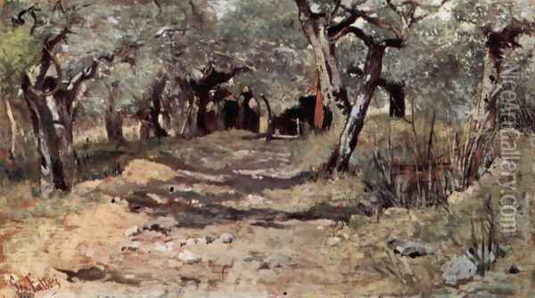 Dirt in the olive grove Oil Painting - Giovanni Fattori