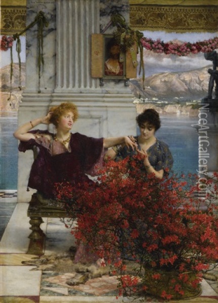 Love's Jewelled Fetter (the Betrothal Ring) Oil Painting - Sir Lawrence Alma-Tadema