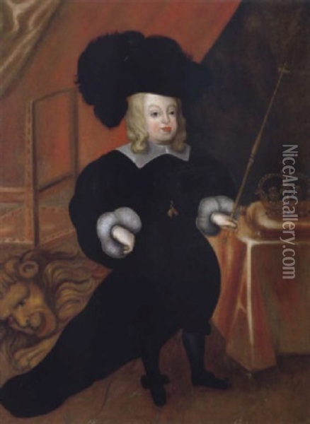 Bildnis Eines Kleinen Habsburgischen Prinzen Mit Dem Orden Vom Goldenen Vlies Und Der Spanischen Konigskrone Oil Painting - Frans Luyckx