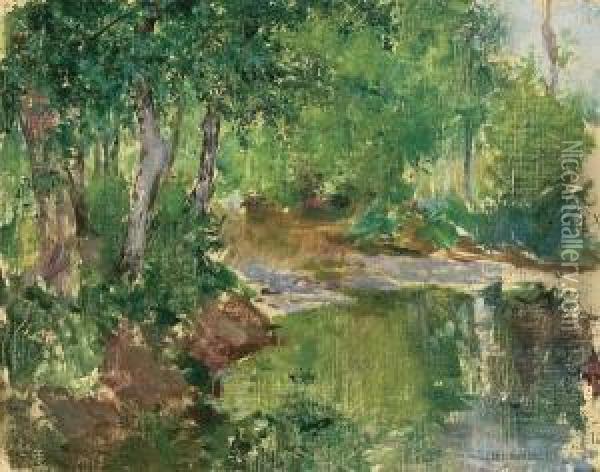 Le Ruisseau Oil Painting - Willard Leroy Metcalf