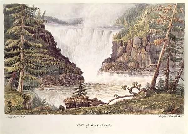 Falls of Kakabikka, Great Fish River Oil Painting - Sir George Back