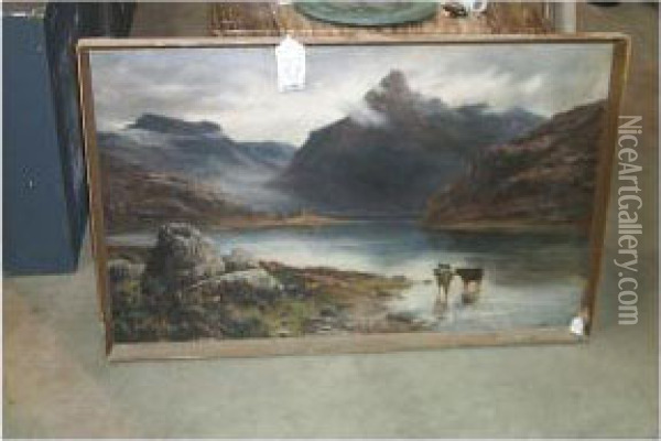 A Highland Landscape Scene Oil Painting - Douglas Adams