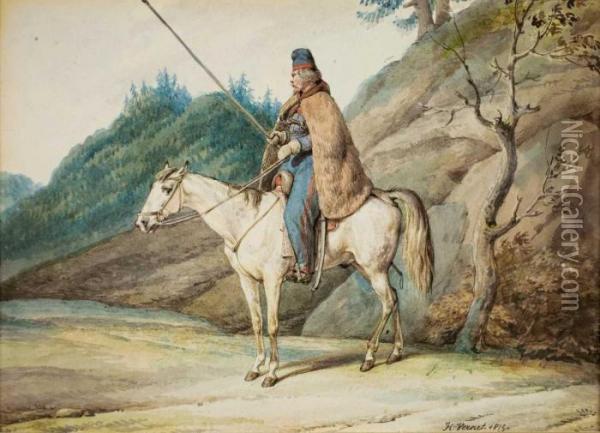 Soldat Mit Lanze Auf Einem Schimmel Oil Painting - Horace Vernet