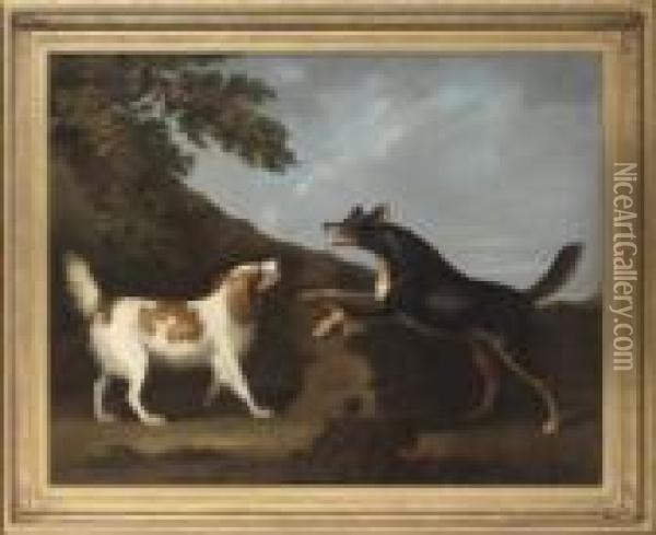 A Dispute Over A Bone Oil Painting - John Nost Sartorius