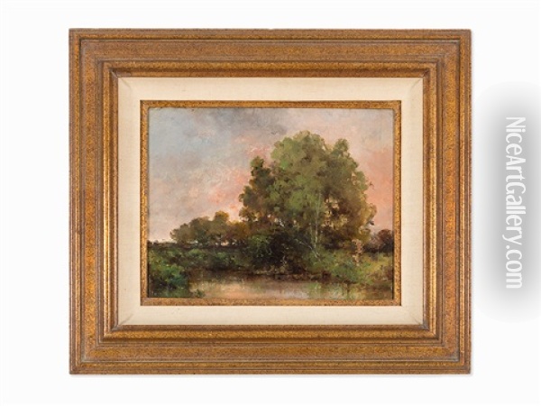 Landscape At Dusk Oil Painting - Alfred Henry Maurer