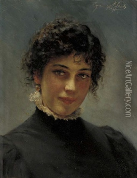 An Elegant Lady Oil Painting - Eugen von Blaas