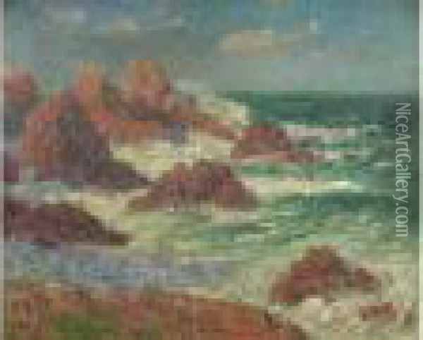 Les Rochers Rouges, Vers 1910 Oil Painting - Henri Moret