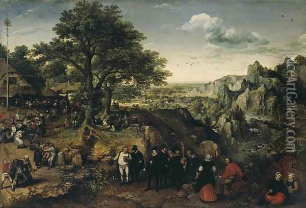 Landscape with a Rural Festival Oil Painting - Lucas Van Valkenborch