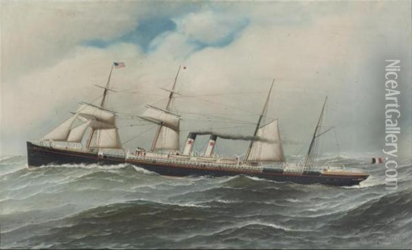 The Red Star Line Vessel Oil Painting - Antonio Nicolo Gasparo Jacobsen