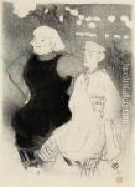 Au Moulin Rouge, L'unionfranco-russe Oil Painting - Henri De Toulouse-Lautrec
