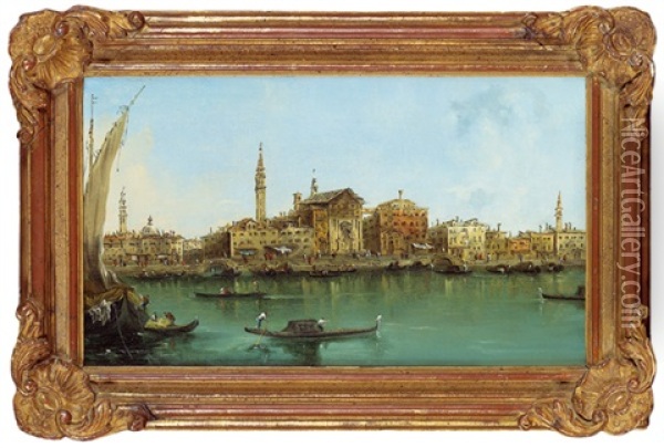 Venedig Mit Der Pieta Kirche Oil Painting - Giacomo Guardi
