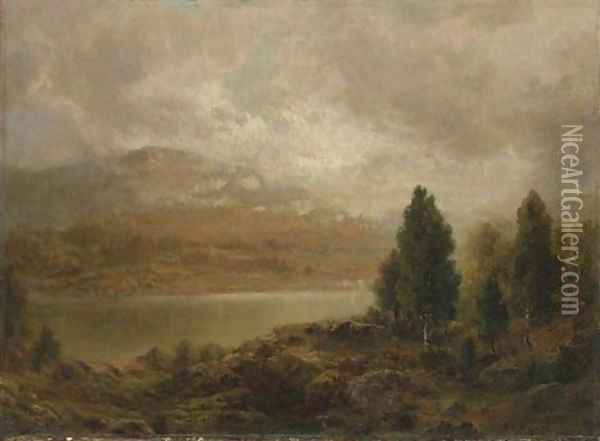 Misty Lake Oil Painting - Alexander Helwig Wyant