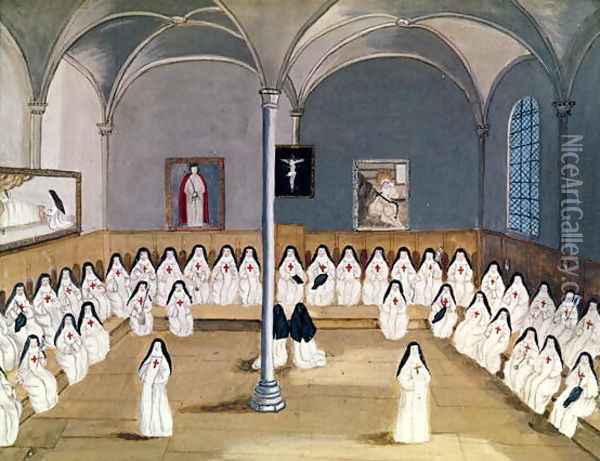 The Sisters of the Abbey from 'L'Abbaye de Port-Royal', c.1710 Oil Painting - Cochin, Louise Madelaine