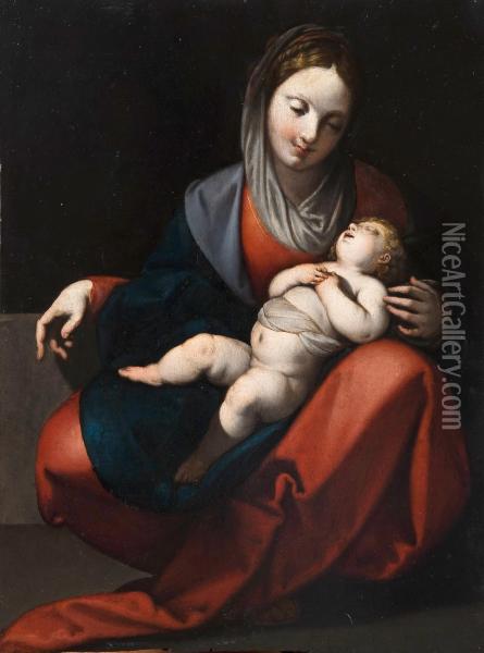 Madonna Con Bambino Oil Painting - Luigi Amidani