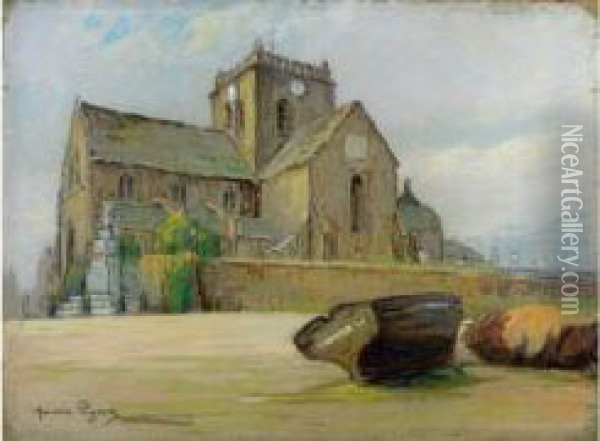 Maree Basse Devant L'eglise De Barfleur Oil Painting - Maurice Pigeon