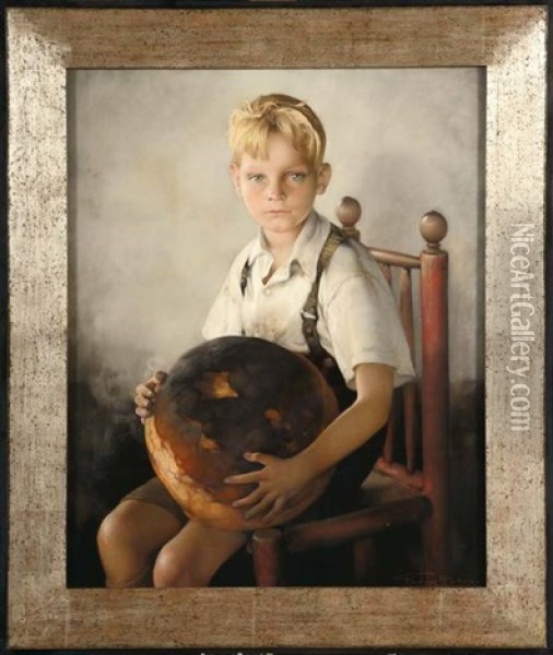 L'enfant Au Pain Oil Painting - Firmin Baes