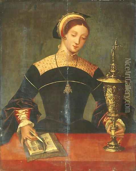 The Magdalen Oil Painting - The Master Of The Female Half-Lengths