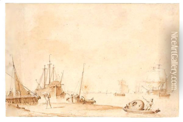 Harbour Scene Oil Painting - Cornelis De Grient