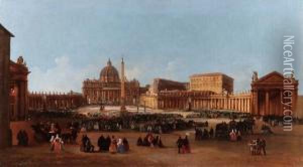 Veduta Di Piazza San Pietro Oil Painting - Vincenzo Giovannini