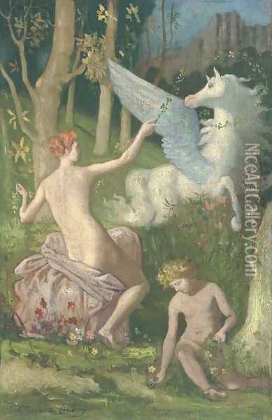 La Fantaisie (Fantasy) Oil Painting - Pierre-Cecile Puvis De Chavannes