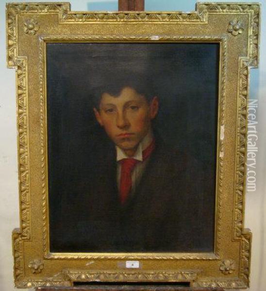 Portrait Of Henry Jameson Aged 17
 In Ornate Kent Gilt Frame Oil Painting - Sarah Cecilia Harrison