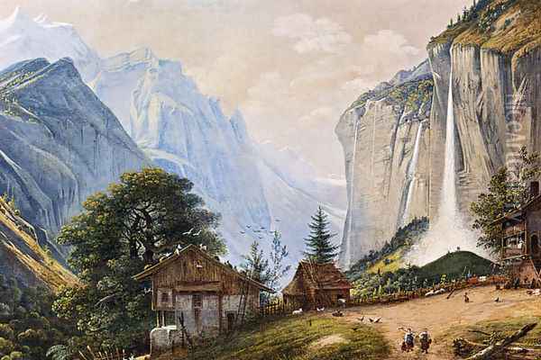 A Mountainous Landscape Oil Painting - Henri Knip