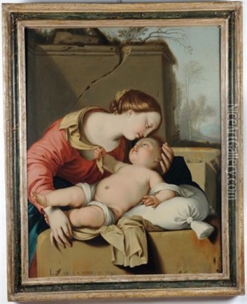 Madonna Con Bambino Oil Painting - Laurent de (LaHyre) LaHire