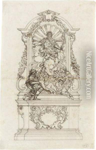 Design For The Reliquary Of S. Sigismondo Oil Painting - Giambattista Foggini