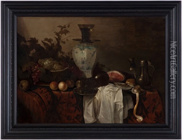 Nature Morte Au Vase De Chine Oil Painting - Cornelis Cruys