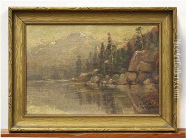 Sketch Of Rubicon Point With Mount Tallac In Distance Oil Painting - Tilden Daken