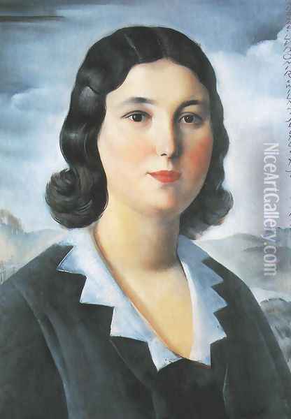 Portrait of the Woman (Jadwiga Kontkiewiczowa) Oil Painting - Ludomir Slendzinski