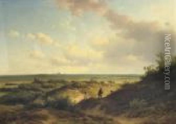 In The Sunlit Dunes, Haarlem Beyond Oil Painting - Willem Vester