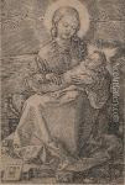 Madonna With The Swaddled Infant (bartsch E N 38) Oil Painting - Albrecht Durer