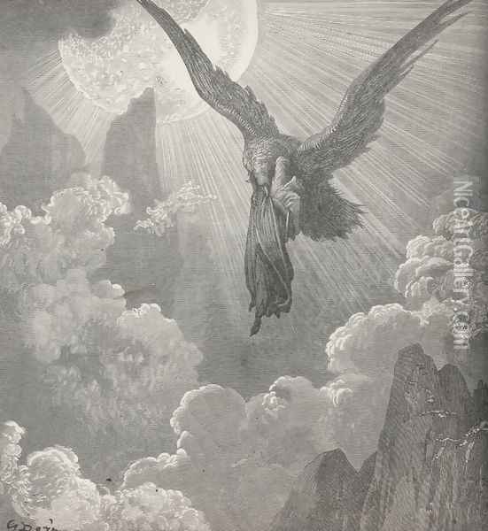 And snatch'd me upward even to the fire. (Canto IX, line 28) Oil Painting - Gustave Dore