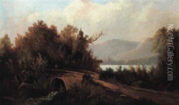 A Bridge In The Catskills Oil Painting - Gunther Hartwick
