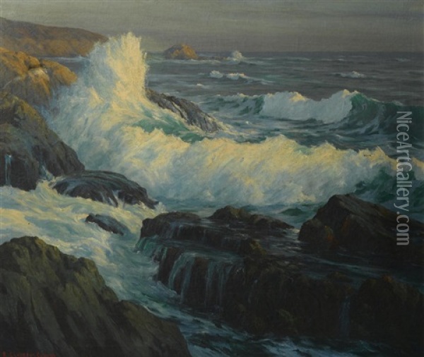 Flood Tide (la Jolla) Oil Painting - Roi Clarkson Colman