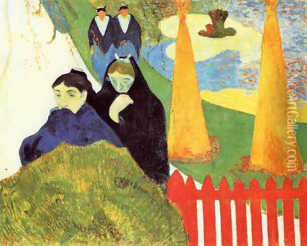 Old Women At Arles Aka Women From Arles In The Public Gardens The Mistral Oil Painting - Paul Gauguin