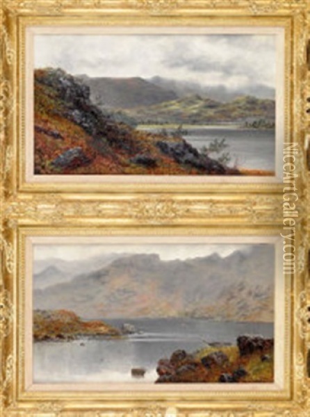 Easdale Tarn Nr. Grasmere, Westmorland And Rydal Water, Ambleside, Westmorland (pair) Oil Painting - William Mellor