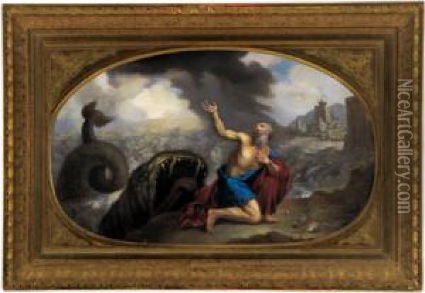 Giona E La Balena Oil Painting - Cirlce Of Filippo Lauri