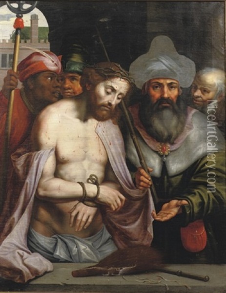 Ecce Homo Oil Painting - Michiel Coxie the Elder