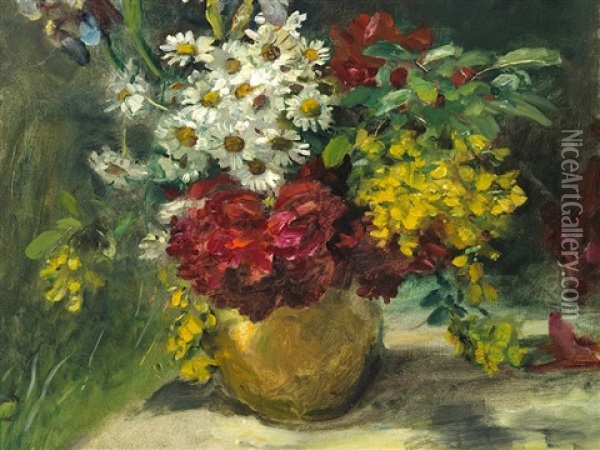 Bouquet Of Summer Flowers Oil Painting - Anna Peters