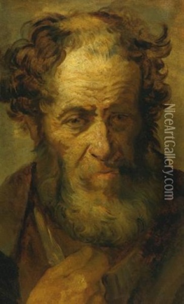 Portrait De Viellard (after Rembrandt) Oil Painting - Theodore Gericault