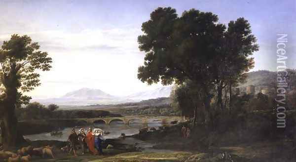 Landscape with Jacob and Laban and Laban's Daughters, 1654 Oil Painting - Claude Lorrain (Gellee)