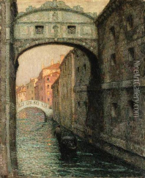 Venise, Le Pont Des Soupirs (the Bridge Of Sighs) Oil Painting - Henri Eugene Augustin Le Sidaner