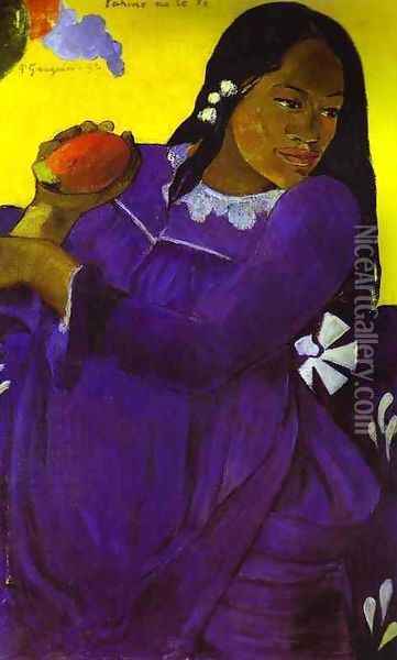 Woman with Mango Oil Painting - Paul Gauguin