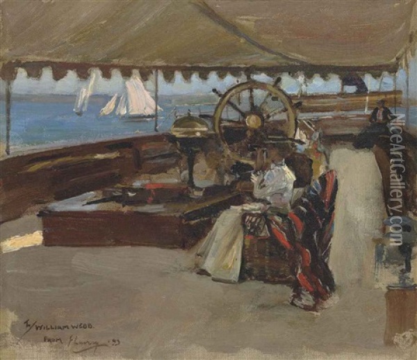 On The Clyde Oil Painting - John Lavery