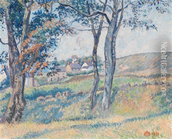 View Of Reynoldston, September 1933 Oil Painting - Lucien Pissarro