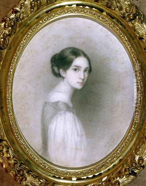 Portrait of Leopoldine Hugo 1824-43 Oil Painting - Adele Julie Hugo