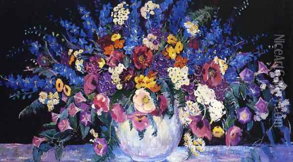 Still Life with Flowers Oil Painting - Dorothea M. Litzinger