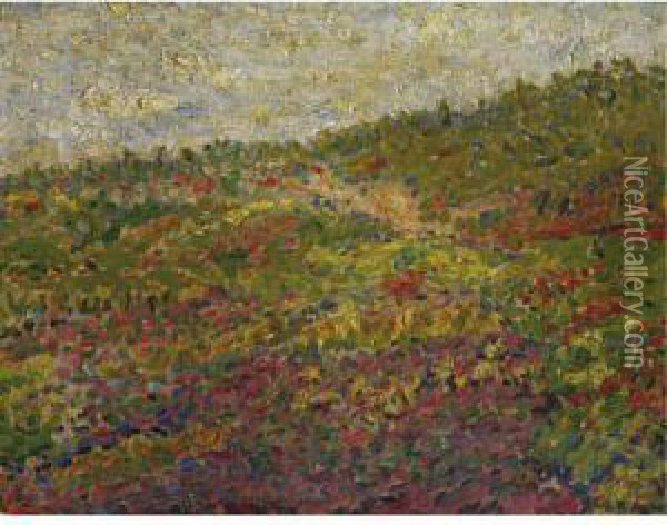 Field Of Flowers Oil Painting - Alfred Henry Maurer